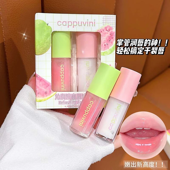 CAPPUVINI Guava Bộ Dầu Môi Làm Mới, Hydrating Plump Giảm Đường Môi Mềm Bóng Chăm Sóc Môi Hàng Ngày Cho Nữ