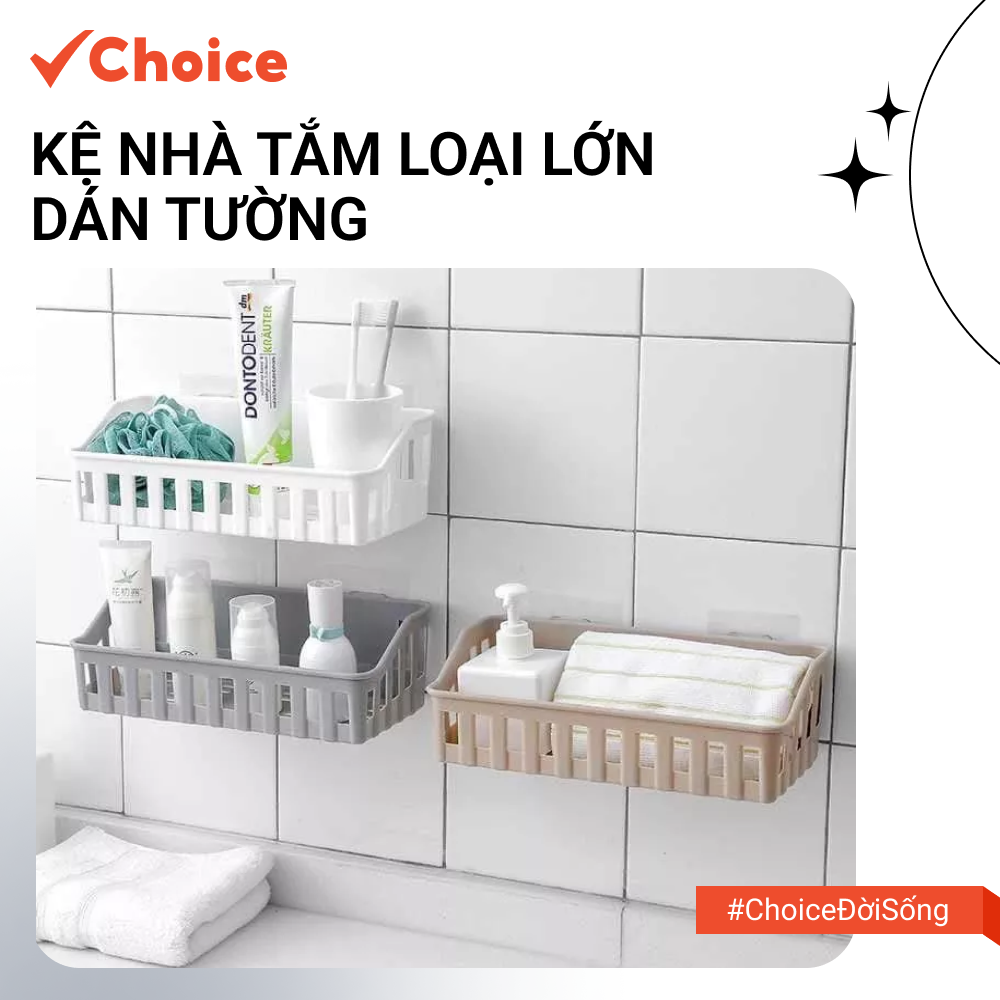 [Choice] [New] Kệ Nhà Tắm LS1-0661-141 Loại Lớn Dán Tường Nhựa Cao Cấp Chịu Lực Tốt Màu Ngẫu Nhiên