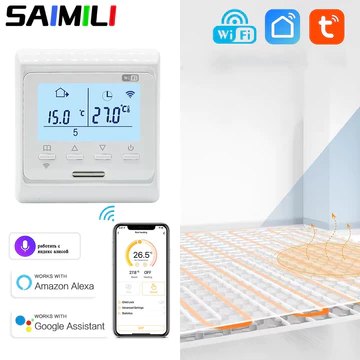 Công tắc thông minh Saimili cho Tuya Switch Thermostat Làm nóng sàn WiFi Bộ điều khiển nhiệt độ thông minh Ứng dụng Điều khiển không dây Công tắc không dây Công tắc thông minh Công tắc không dây cho đ