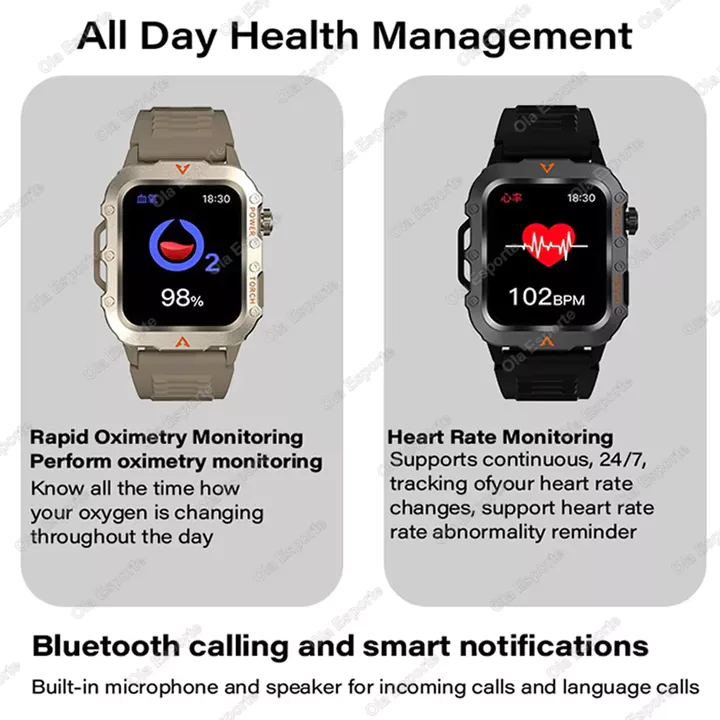 Màn Hình AMOLED Nam Đồng Hồ Thông Minh Bluetooth 5.2 Gọi Nhịp Tim Oxy Máu Theo Dõi Huyết Áp Đồng Hồ Thông Minh Nhiều Chế Độ Thể Thao – 5