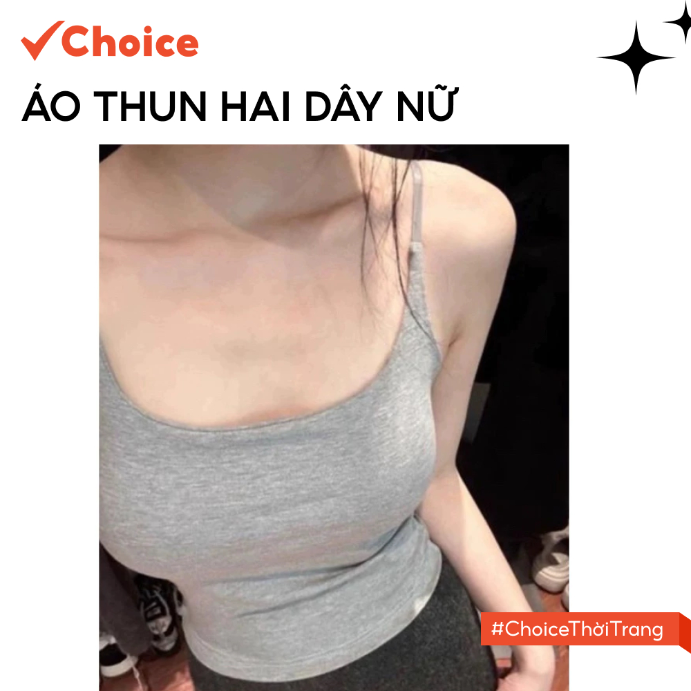 [Choice] Áo Len 2 Dây Có Mút Đệm FA1-0017-525 4 Màu Cài Khuy Ngực Ôm Body Dáng Croptop HT2025.35
