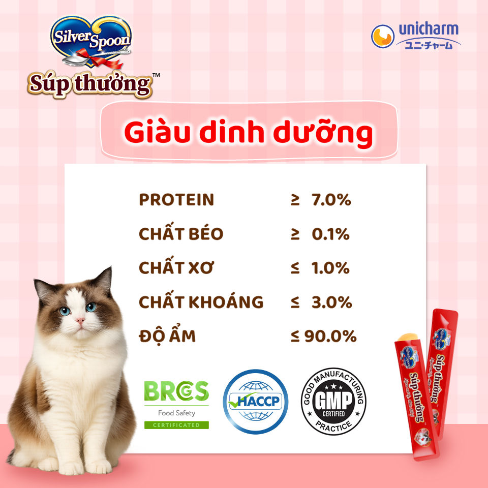 Súp thưởng Silver Spoon dạng thanh cho mèo 56g ( 4 thanh 14g) - 6 Vị Thơm Ngon
