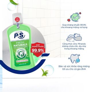 Nước súc miệng P/S kháng khuẩn 99.9% 500ml/chai