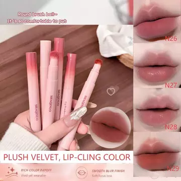 SHAQINUO 4 màu Son Kem Lì – Son Lì Dạng Bùn, Tự Nhiên, Màu Nhạt, Làm Sáng Da, Chống Nước, Bền Màu, Phù Hợp Môi Khô