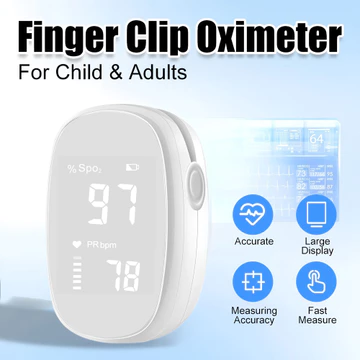 Máy đo độ bão hòa oxy trong máu đầu ngón tay, Máy đo nhịp tim Oximetro cho trẻ em và người lớn