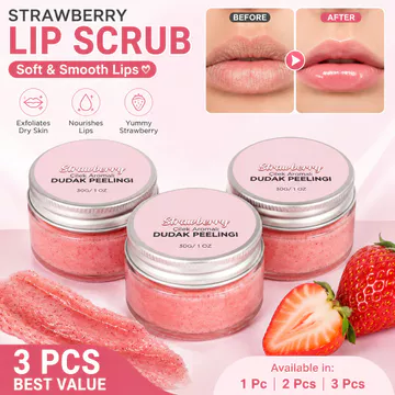 Tẩy tế bào chết môi Dâu tây 30g – Tẩy tế bào chết, dưỡng ẩm, làm sáng môi thâm, chăm sóc nhẹ nhàng hàng ngày, Phiên bản nâng cấp