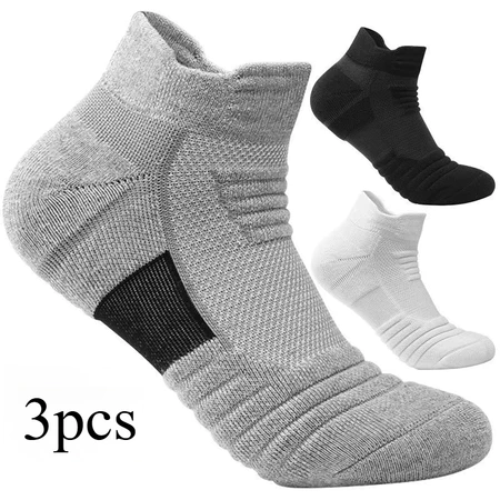 3 đôi tất nam thể thao ngắn lưới thoáng khí chuyên dụng chạy bộ, bóng rổ, năng động.