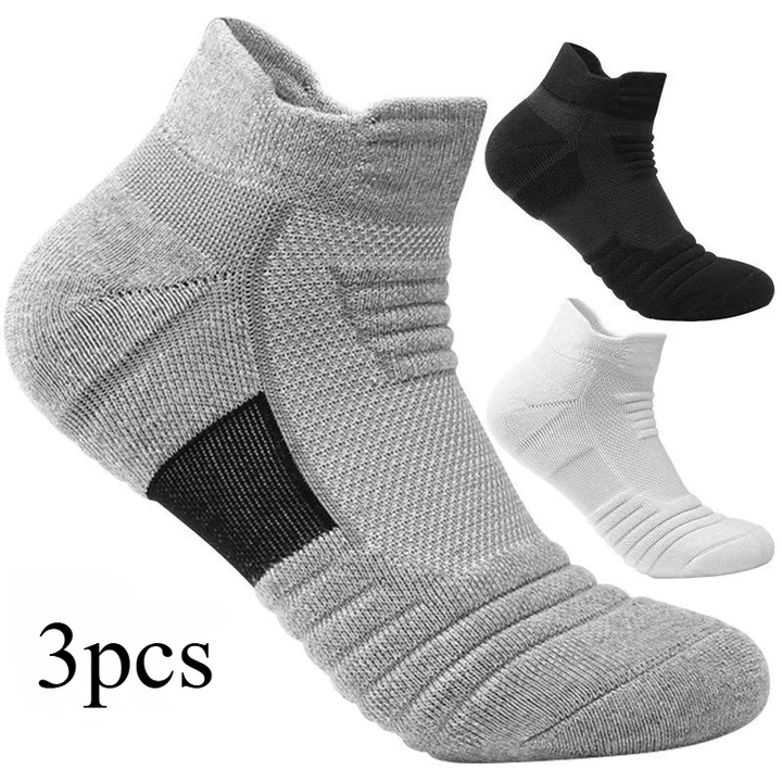 3 đôi tất nam thể thao ngắn lưới thoáng khí chuyên dụng chạy bộ, bóng rổ, năng động.