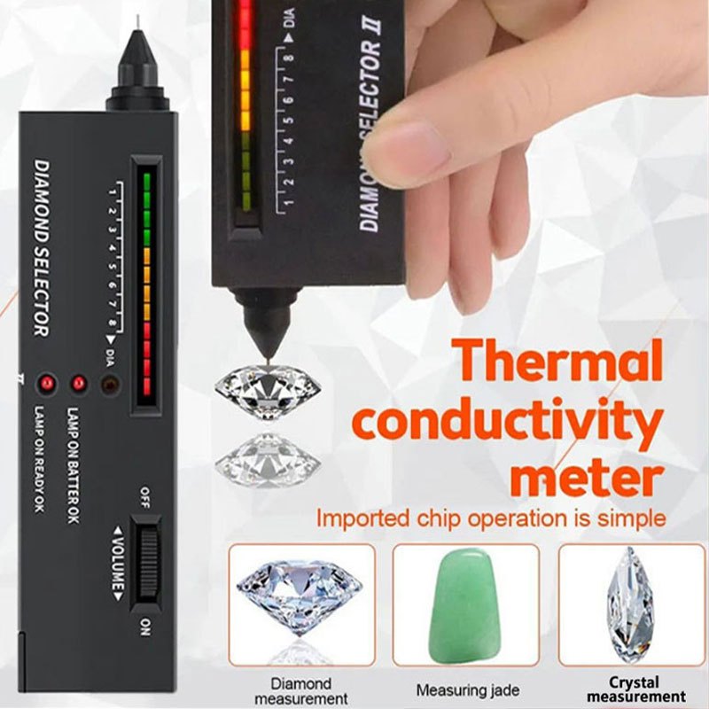 Chuyên Nghiệp Độ Chính Xác Cao Led Kim Cương Thử Bút Trang Sức Đá Quý Chọn Công Cụ Nhận Dạng Để Thử Ngọc Vàng Và Đá Quý Đen 1Pc (Không Bao Gồm Pin)