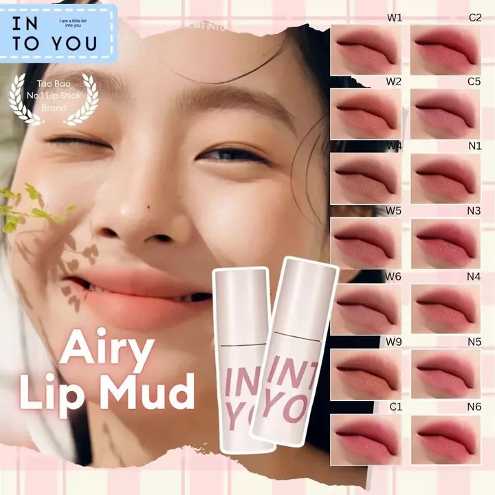 INTO YOU Son Lì Mềm Mịn, Bùn Lì, Son Bóng Nhẹ Môi, Không Khô, Màu Chuẩn, Bền Màu, Chống Nước, Chống Lem, Tự Nhiên, Hàng Ngày