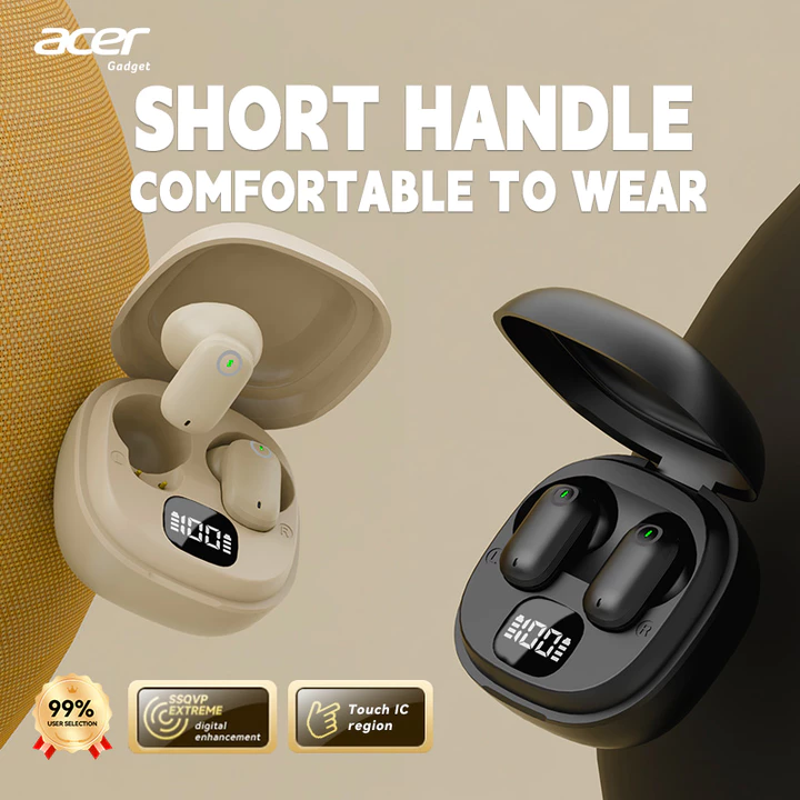 Tai nghe Acer OHR501 Tai nghe Tai nghe Tai nghe Bluetooth bán trong tai nhẹ 5.4 Tai nghe nhét tai 20 giờ Giờ chơi 3.6g Tai nghe thoải mái Âm nhạc