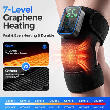 Máy massage đầu gối có nhiệt, đệm đầu gối massage nhiệt graphene, điều khiển nhiệt độ thông minh qua APP, máy massage rung nén nóng trị liệu, miếng đệm đầu gối nhiệt