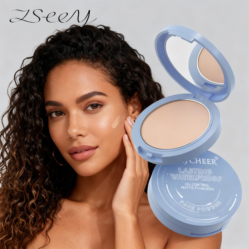 Phấn mặt kiểm soát dầu Matte Chống thấm nước Flawless Setting Powder Trang điểm mặt nhỏ gọn với gương phồng [Lâu trôi, mịn màng, nhẹ]