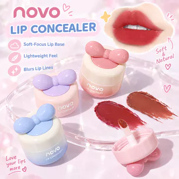 Kem bùn môi NOVO Bow‐knot, Son kem lì, Sắc tố cao, Kết cấu mềm mịn, Bền màu, Không khô môi, Trang điểm môi dễ thương, Son mini cho tiệc hàng ngày