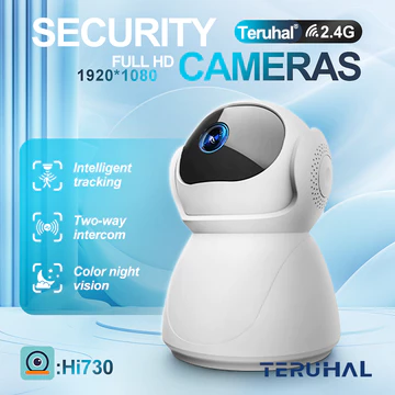 Camera an ninh TERUHAL, Wi-Fi full HD, có chức năng nhìn đêm và phát hiện chuyển động, màu trắng, camera giám sát em bé không dây, camera hdb
