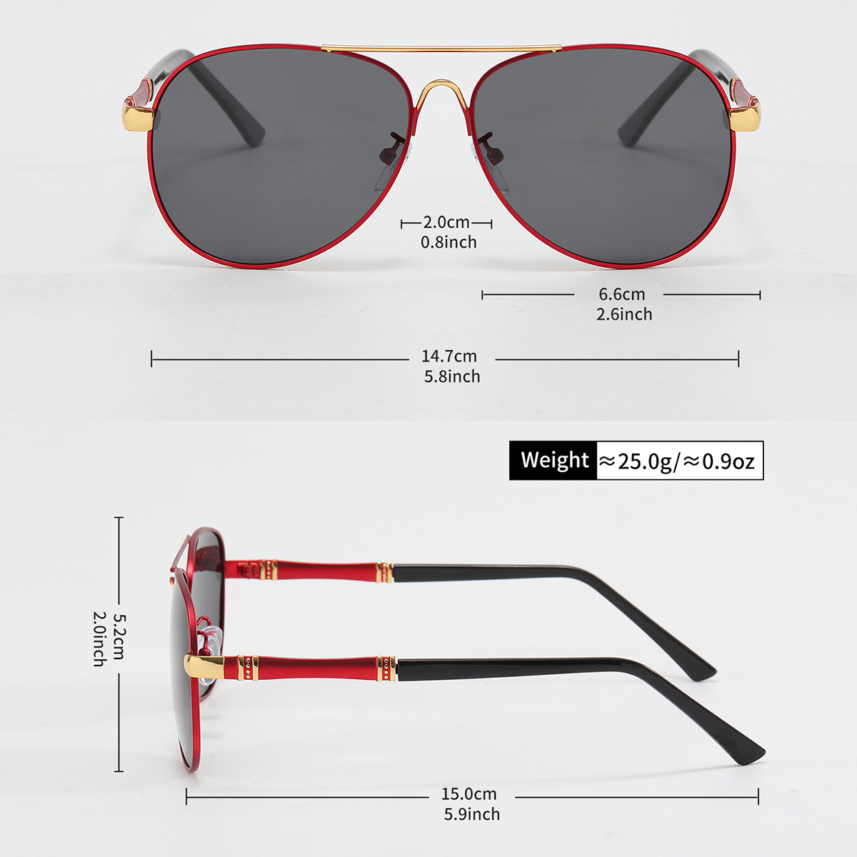 Kính râm Aviator Khung kim loại phân cực Uv400 Chống chói để lái xe đi biển Unisex | BigBuy360 - bigbuy360.vn