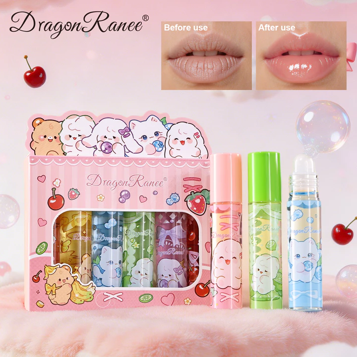 Dầu dưỡng môi hương trái cây, son môi, dầu dưỡng môi dạng lăn, tinh chất dưỡng ẩm, dầu dưỡng môi chống nứt nẻ