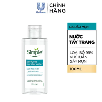 [BW gift mới] Nước tẩy trang dành cho da dầu mụn Simple Purifying 100ml
