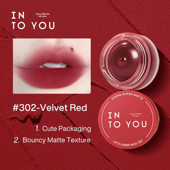 Mua 1 Tặng 1 Bộ 2 thỏi son kem lì INTO YOU, son bùn lì, lên màu đậm, lâu trôi, chất mousse nhẹ, dùng được cho má