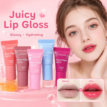 CAPPUVINI Son Bóng - Chiết xuất quả mọng, trong suốt, không dính, bóng gương căng mọng, cho đôi môi đầy đặn | Xu hướng trang điểm xuyên biên giới