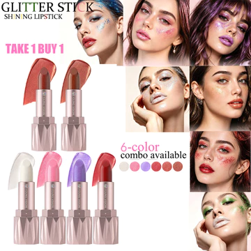 Mua 1 Tặng 1---Son Môi 6 Màu Ánh Nhũ Ngọc Trai, Lì Mịn, Bóng Lâu Trôi, Trang Điểm Môi Lấp Lánh, Mỹ Phẩm Halloween