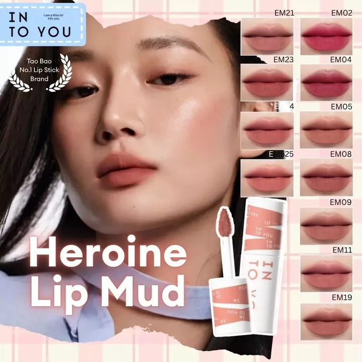 Màu phổ biến INTO YOU Shero Kem Bùn Siêu Lì Môi Má Son Lì Bền Màu Cao