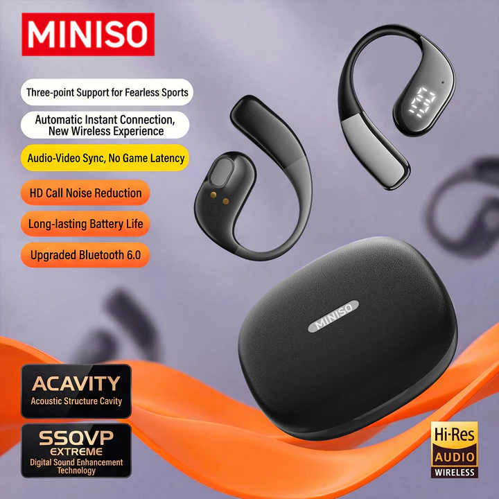 Tai nghe MINISO MS223 Tai nghe AI Translator Tai nghe mở Tai nghe Bluetooth 6.0 Tai nghe 40H Chơi Tai nghe ENC Giảm tiếng ồn Tai nghe thể thao HiFi