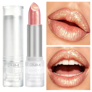 DNM Son bóng trong suốt Nude Hồng Gold nhũ lấp lánh, ánh ngọc trai dưỡng ẩm bóng bẩy cho bạn gái