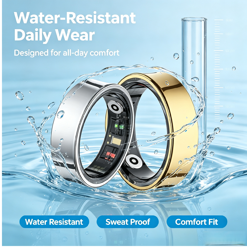 TechLife Smart Ring R09 - Vòng tay thông minh đa năng theo dõi nhịp tim, đo nồng độ oxy trong máu, chống nước 5ATM
