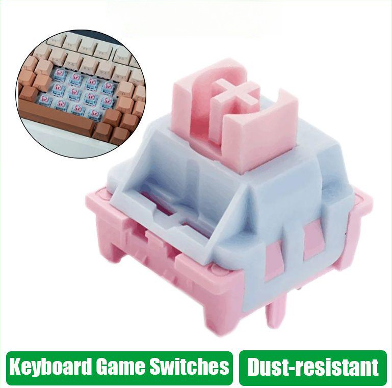 Bộ kit DIY switch cơ học tuyến tính êm Pink Cloud Silent Linear 50 chiếc kèm 10 phím PBT hồng, tặng kèm dụng cụ tháo switch cho bàn phím gaming custom | BigBuy360 - bigbuy360.vn
