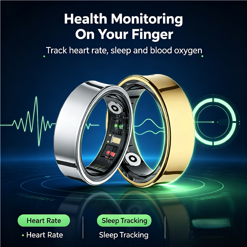 TechLife Smart Ring R09 chống nước 5ATM, đo nhịp tim, SpO2, theo dõi sức khỏe