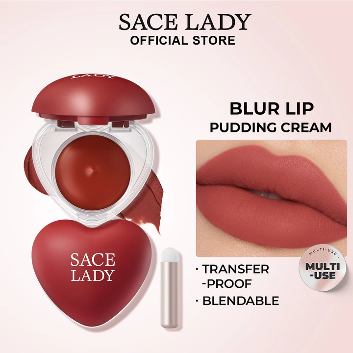 Son Lì SACE LADY Kem Pudding Mờ, Son Môi Nhung Bền Màu, Dễ Tán, Đa Dụng