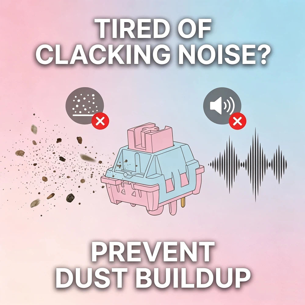 Bộ kit DIY switch cơ học tuyến tính êm Pink Cloud Silent Linear 50 chiếc kèm 10 phím PBT hồng, tặng kèm dụng cụ tháo switch cho bàn phím gaming custom | BigBuy360 - bigbuy360.vn