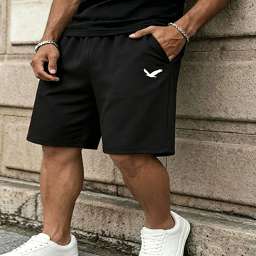 Street Shorts, Quần short nam, Quần short thể thao cho nam, Quần short mặc nhà thoải mái cho nam, Dây rút polyester in hình chim, Quần short thể thao休闲