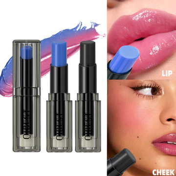 Bộ 2 thỏi son dưỡng môi kết hợp má hồng thay đổi màu theo nhiệt độ, dạng tuýp vuông trong suốt, 2 trong 1, cấp ẩm, giảm nếp nhăn môi, đa năng, vừa làm son vừa má hồng.