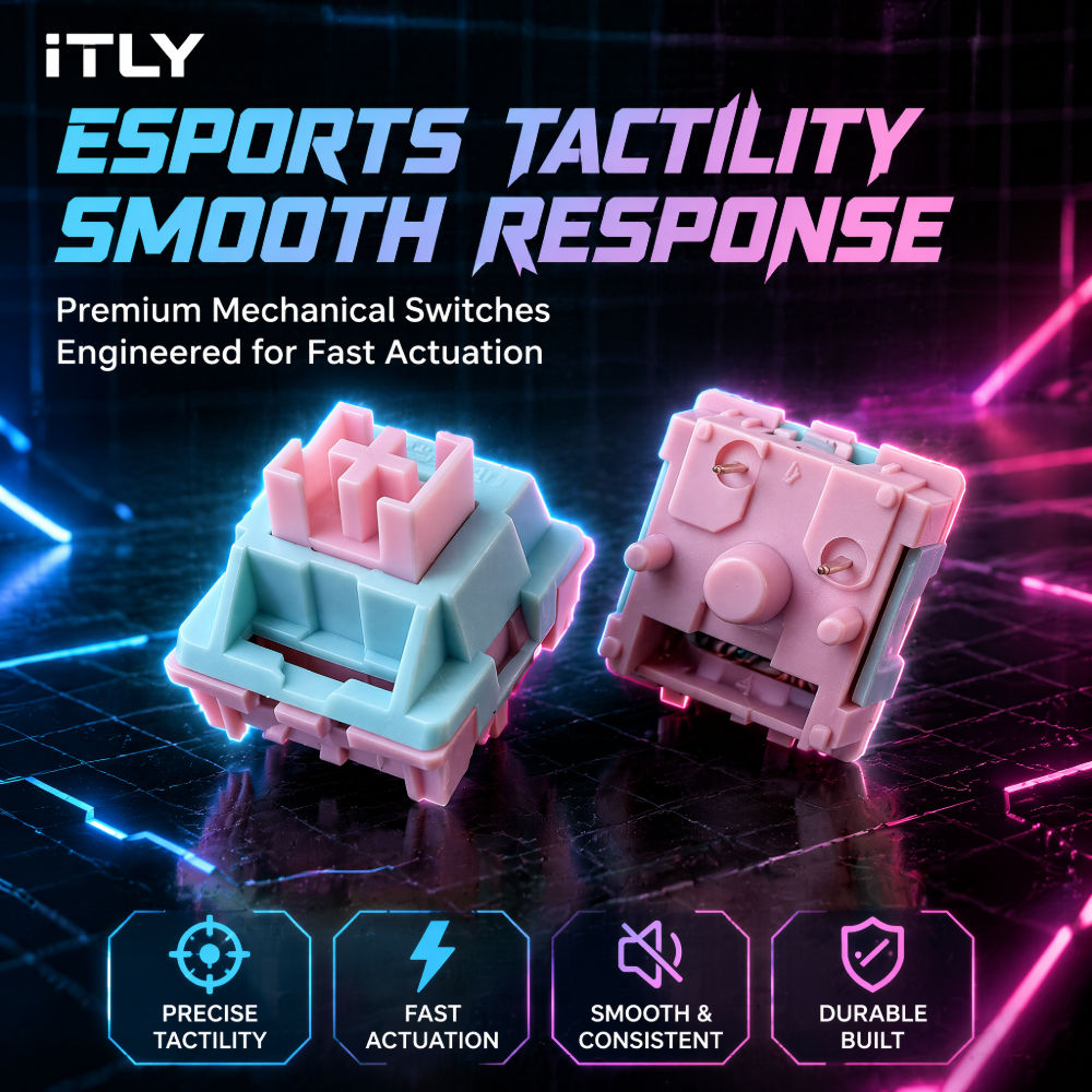 Bộ kit DIY switch cơ học tuyến tính êm Pink Cloud Silent Linear 50 chiếc kèm 10 phím PBT hồng, tặng kèm dụng cụ tháo switch cho bàn phím gaming custom | BigBuy360 - bigbuy360.vn