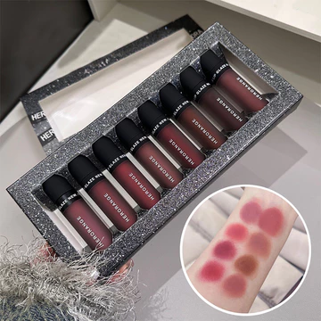 HERORANGE ~ Bộ 8 mảnh bùn môi lãng mạn Son môi nhung mờ sáng tự nhiên