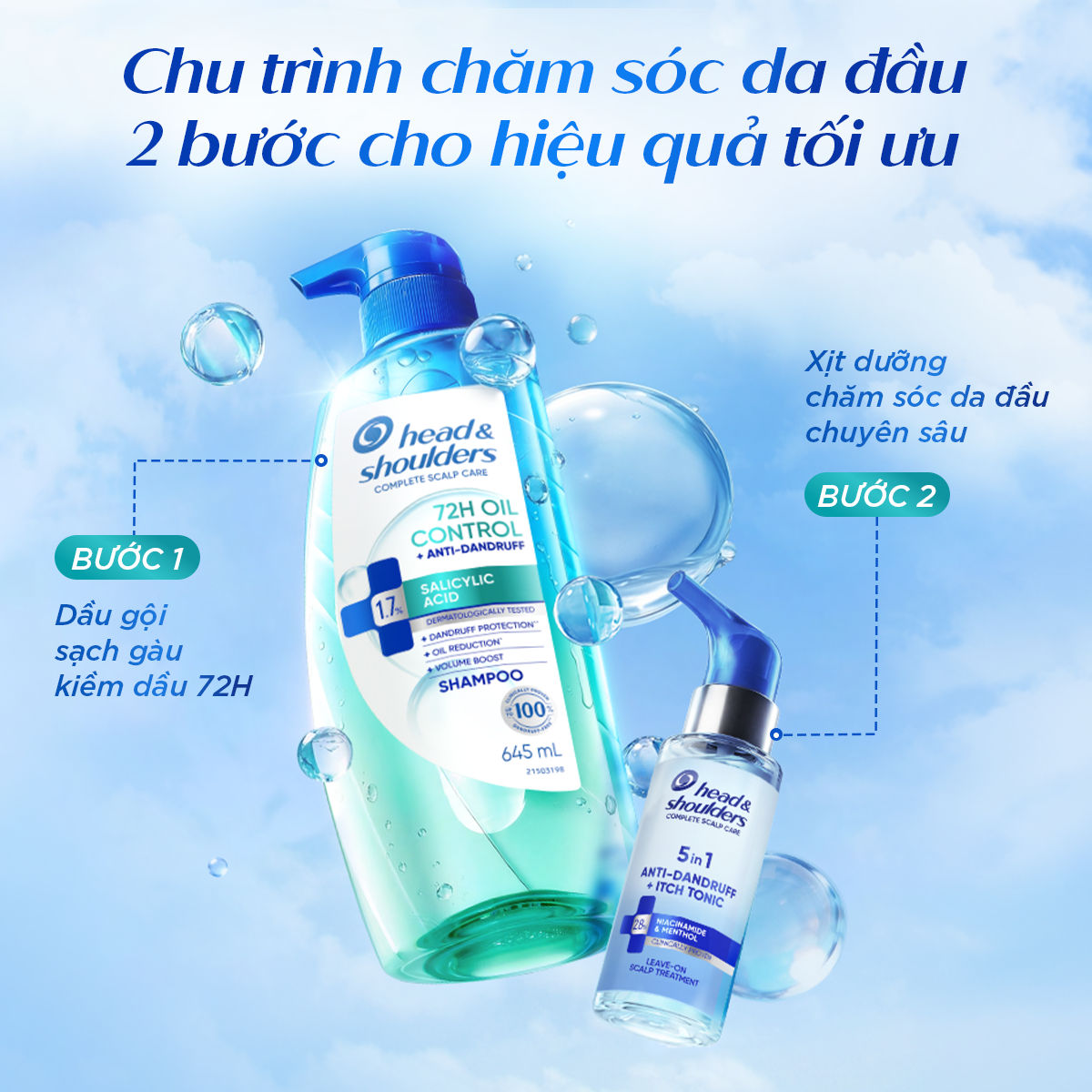 [MỚI] Dầu Gội HEAD & SHOULDERS 72 GIỜ Kiềm Dầu/ Giảm Ngứa Da Đầu Và Làm Sạch Gàu Vượt Trội - Chai 300g | BigBuy360 - bigbuy360.vn