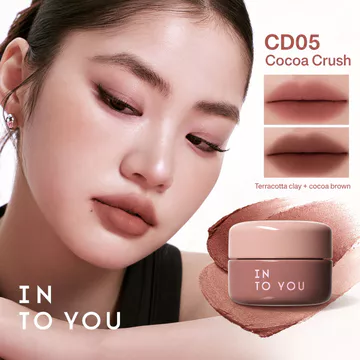 INTO YOU Duo Canned Son Kem Lì 2 trong 1 kèm cọ, son hai màu có thể phối tạo hiệu ứng môi/má ombre