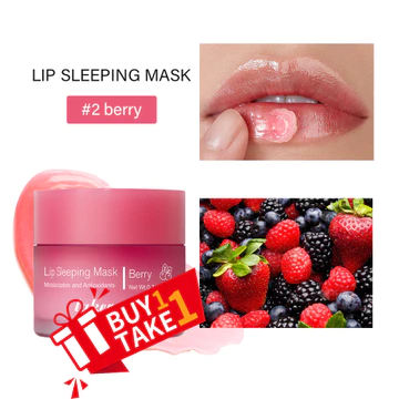Mặt nạ ngủ môi 2 gói, Mặt nạ qua đêm, Son dưỡng ẩm sâu cho môi nứt nẻ khô, giảm nếp nhăn & loại bỏ da chết