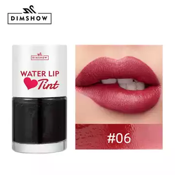DIMSHOW Son Tint Lì 2 Trong 1, Son Lì Lỏng Lâu Trôi Kèm Cọ Môi, Bóng Môi Cấp Ẩm Sống Động, Không Dính Và Không Lem