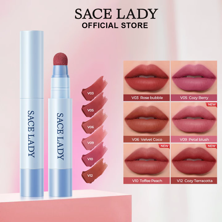 Bộ 2 Son SACE LADY dạng cushion lì, lâu trôi, kết cấu kem | Lựa chọn trang điểm giá rẻ chính hãng