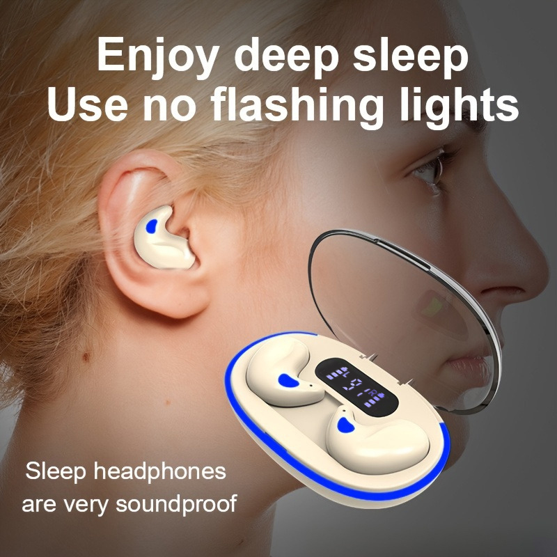 X55 Tai Nghe Ngủ Không Dây Bluetooth 5.4 Tai Nghe Màn Hình LED Hi-fi Stereo Chống Thấm Nước Chống Ồn-Canceling Tai Nghe Âm Bass Sâu Âm Nhạc Acoustic Rõ Ràng Độ Nét Cao | BigBuy360 - bigbuy360.vn