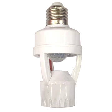 Giá đỡ đèn cảm biến tắc nghẽn Cảm biến hồng ngoại cơ thể con người cảm ứng âm thanh và điều khiển ánh sáng trì hoãn lampholder E27 vít có thể điều chỉnh thời gian đèn cảm biến đèn giữ đèn