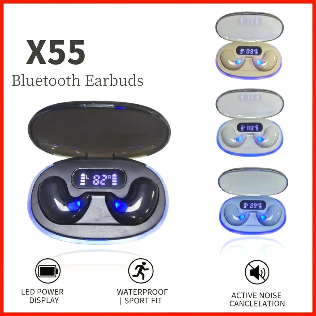 X55 Tai Nghe Ngủ Không Dây Bluetooth 5.4 Tai Nghe Màn Hình LED Hi-fi Stereo Chống Thấm Nước Chống Ồn-Canceling Tai Nghe Âm Bass Sâu Âm Nhạc Acoustic Rõ Ràng Độ Nét Cao | BigBuy360 - bigbuy360.vn