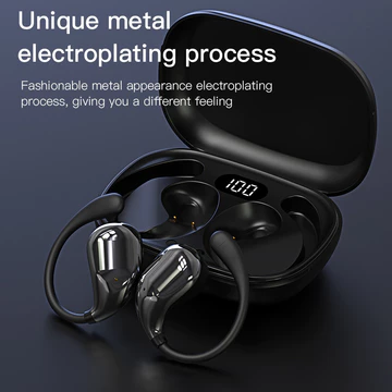 Tai nghe Tai nghe Bluetooth Tai nghe khử tiếng ồn hai tai Mạ Chrome Màn hình mức pin Tai nghe Thiết kế móc tai Tai nghe âm thanh siêu cao