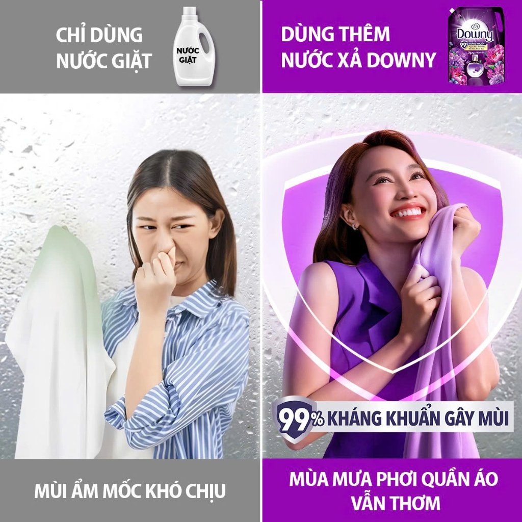 Nước Xả Vải DOWNY Hương Nước Hoa Cao Cấp/ Chống Khuẩn Nhiều Mùi Hương Túi 3.8L-4L