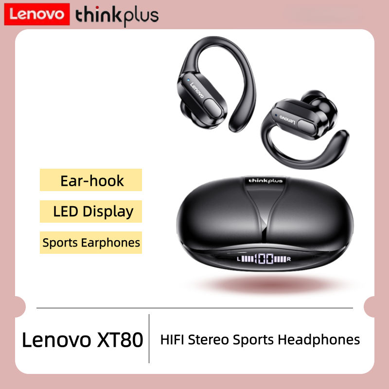  Tai nghe thể thao không dây Lenovo XT80, có micro, hiển thị pin LED, âm thanh nổi HiFi, Bluetooth 5.3, chống nước | BigBuy360 - bigbuy360.vn