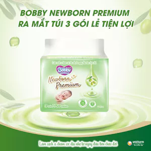 Túi 3 Gói Khăn ướt Bobby Newborn Premium 50 miếng/ gói