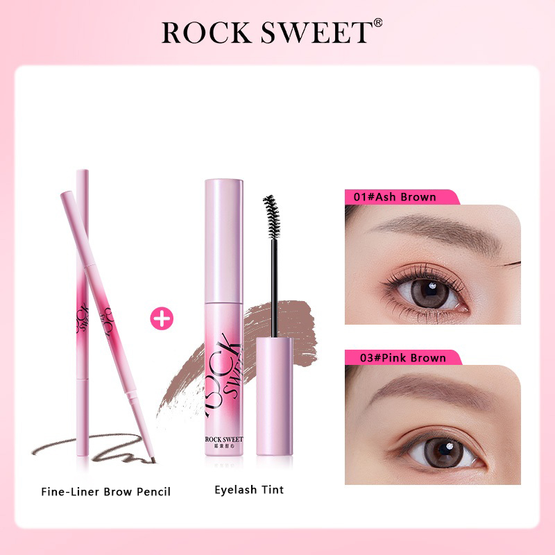 ROCK SWEET Velvet Brow Mascara - Chống thấm nước, khô nhanh & chống nhòe cho lông mày tự nhiên, trang điểm lâu trôi & thân thiện với người mới bắt đầu, Choice Official